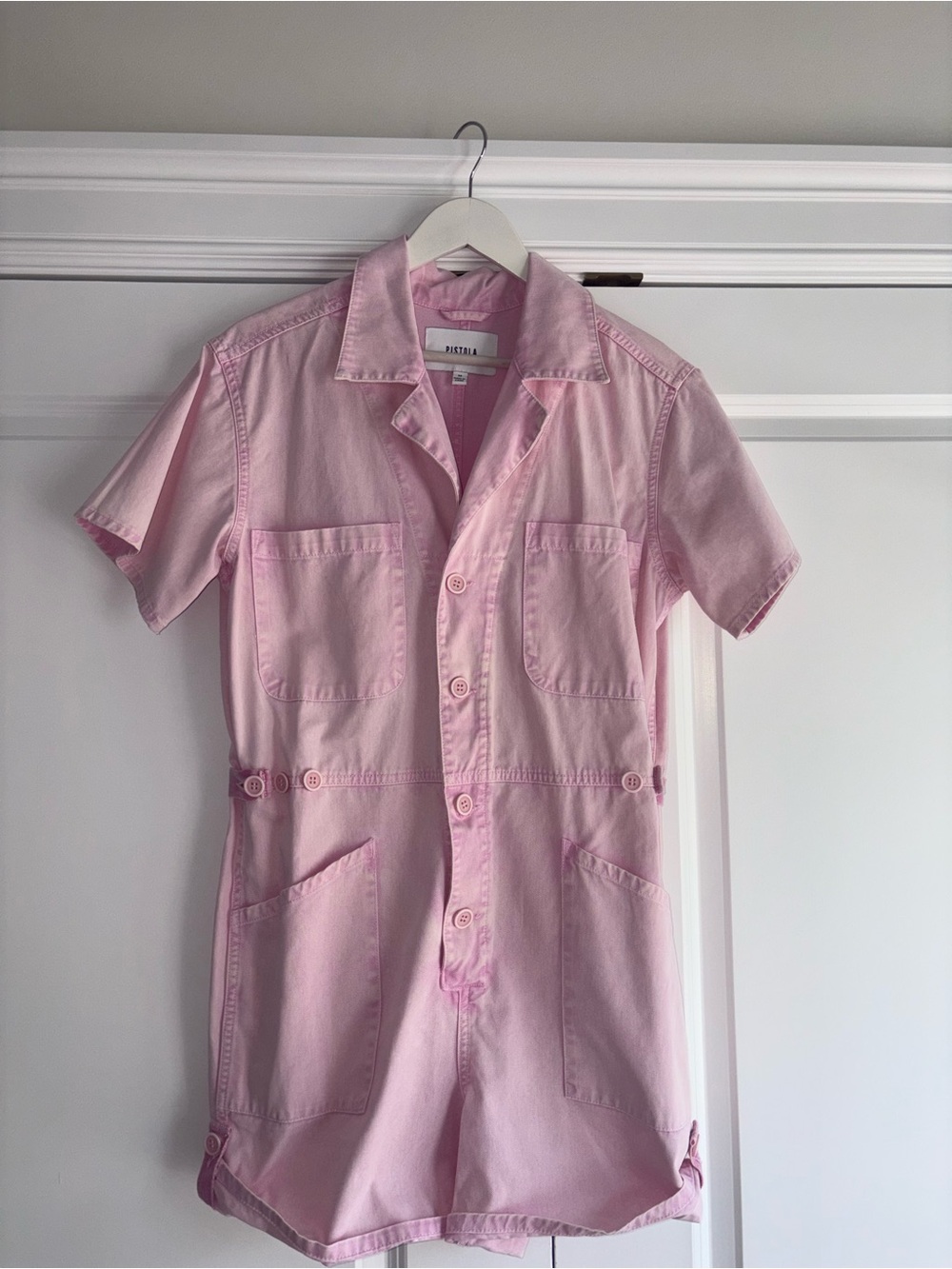 Pistola Pink Short-Sleeve Utility Romper